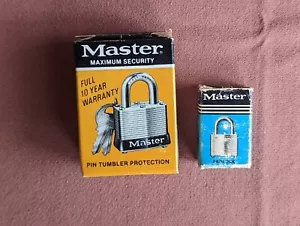 Two Vintage Master Locks Nos 3 & 10 Made In USA Original Boxes with Keys - Picture 1 of 6