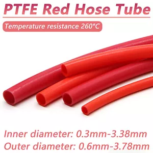 PTFE Hose Tube Heat Resistant Tube Red Air Tube Hose Pipe ID 0.3mm-3.78mm - Picture 1 of 8