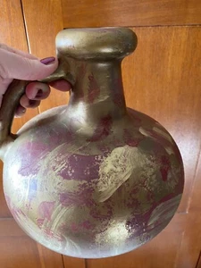 Vintage Handarbeit Ton Keramik Gießkanne handbemalt Mexiko 70er Jahre Deko - Bild 1 von 14