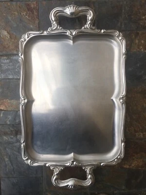 Plateau baroque d’alessi en acier inoxydable 18/10 série barocco - Photo 1/4