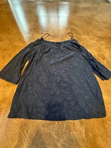 INC International Concept Blue Flower Sheer and Lined Top - Size Small - Imagen 1 de 2