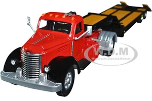 INTERNATIONAL KB-8 TRUCK W/ LOWBOY TRAILER RED 1/50 DIECAST BY SPECCAST 39510 - Picture 1 of 6