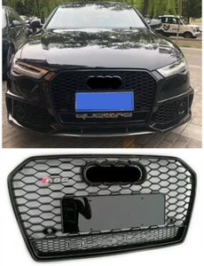 Para Audi A6 C7 16-18 RS6 estilo rejilla radiador parrilla frontal insignia Quattro - Imagen 1 de 8