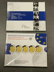 5 x 2 Euro Gedenkmünze Deutschland 2018 100. Geb. Helmut Schmidt Spiegelglanz PP - Bild 1 von 1