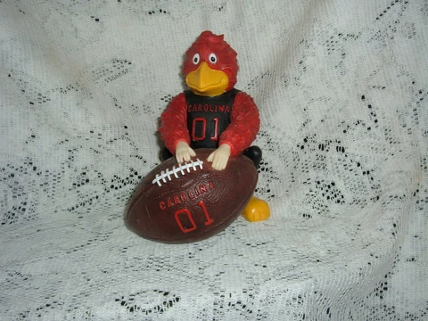 SOUTH CAROLINA GAMECOCK FOOTBALL MASCOT  RESIN FIGURINE 6" 675 NEW Cover
