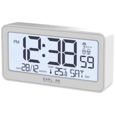 Explore Scientific RDC1000GYE000 Radiocontrollato Sveglia Bianco opaco Tempi di - Immagine 1 di 2