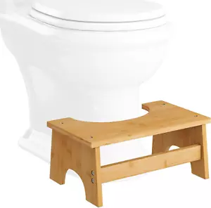 Bamboo Toilet Stool for Adults,Collapsible Poop Stool,Sturdy Toilet Step Stool,N - Picture 1 of 5