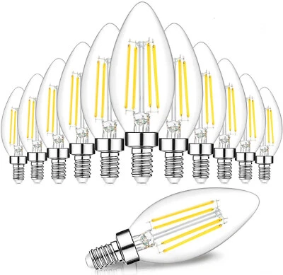 12x 4000K E12 LED Candelabra Bulbs Candle Base 4W For Chandelier Ceiling Fan - Image 1 of 4