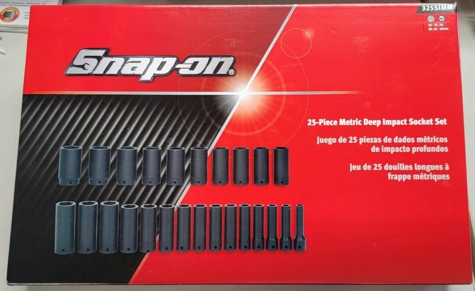 Snap-On 1/2" Metric Deep Impact Socket Set 25-piece Part # 325SIMM - Image 1 of 1