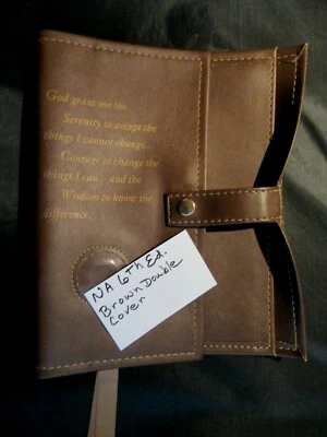 Narcotics Anonymous NA Basic Text How and Why BROWN Deluxe Double Book Cover  - Image 1 of 4