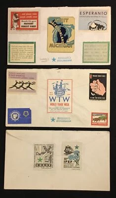 USA - ESPERANTO 1949/61 - 5 x COVER - ESPERANTO LABELS - TO HOLLAND - F/VF  - Image 1 of 4