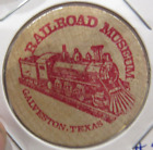 Vintage The Railroad Museum Galveston, TX nickel en bois - #2 jeton Texas