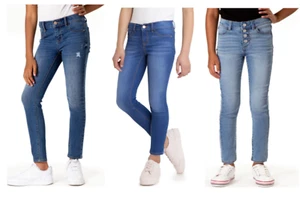 Jordache Girls Lot 3 Blue Stretch Super Skinny Denim Jeans Size M/8 - Picture 1 of 10