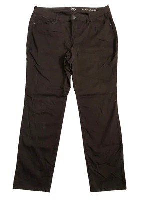 New Directions Size 16R (37x30) Straight Brown Stretch Mid Rise Pants Women's - Image 1 of 4