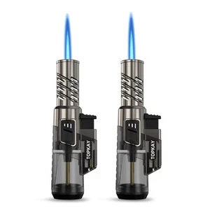 2 Pack Torch Lighter Windproof Adjustable Jet Flame Butane Lighter Refillable... - Picture 1 of 7