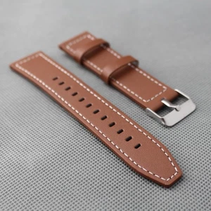 Uhrenarmband Kunstleder Schnellverschluss braun 22 mm Edelstahlschließe & Geschenketui - Bild 1 von 12