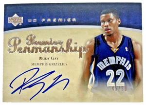 2007-08 UD Premier Premier Penmanship /50 Rudy Gay #PEN-RG Auto RC Memphis - Picture 1 of 2