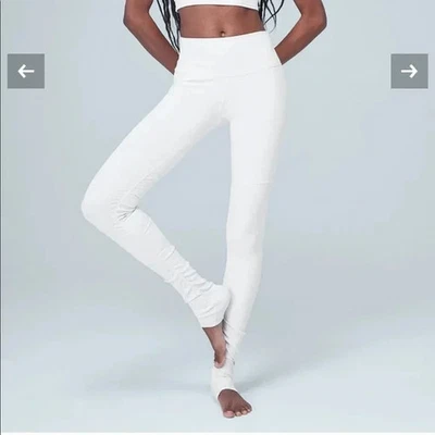 Nuevo Blanco Alo Cintura Alta Diosa Pie Yoga Gimnasio Barre Ballet Pantalones Leggings Foto 1 de 4