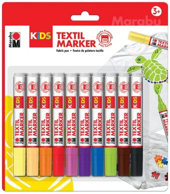 Marabu KiDS Textilmarker 10 x 3 ml 10er Blister - Bild 1 von 3