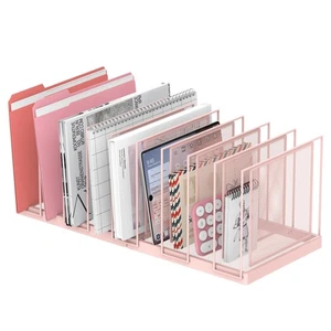 9-Section Desk File Organizer, Vertical File Holder, Mesh Desktop File Folder... - Picture 1 of 9