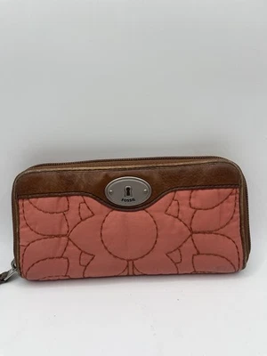 Cartera Fossil Vintage Coral Llave por Cremallera Larga Alrededor Cremallera Completa Foto 1 de 4