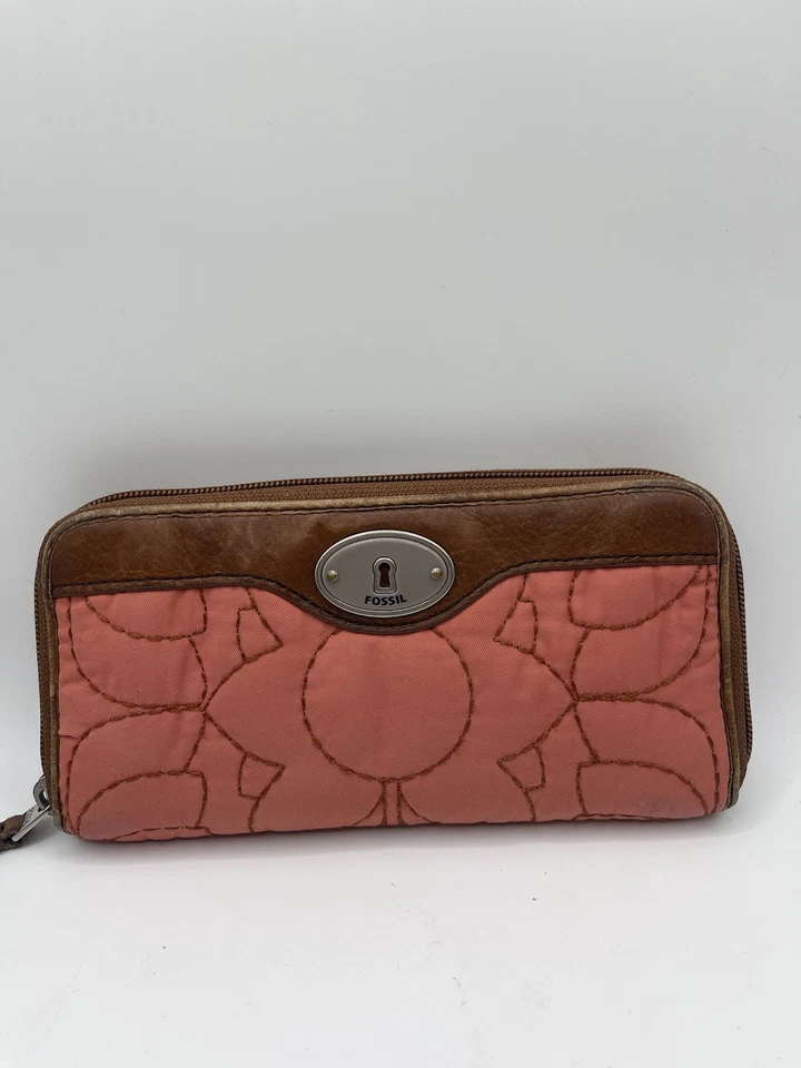 Carteira Fossil Vintage Coral Key-Per Long Zip Around Full Zip - Imagem 1 de 4