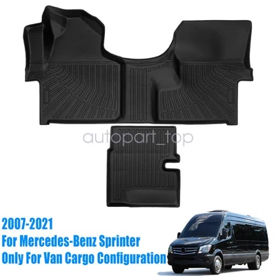 1st Row & Center Aisle Liner Floor Mats For 2007-2021 Mercedes-Benz Sprinter TPE - Image 1 of 4