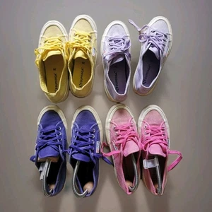4 x SUPERGA Damen Canvas Sneakers Gr. EU 36, helllila, dunkellila, gelb, rosa.  - Bild 1 von 6