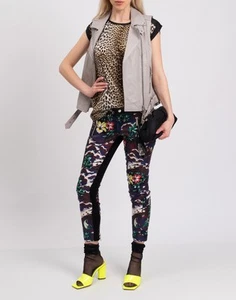 RRP€1426 DSQUARED2 Silk Trousers IT42 US6 UK10 M Hawaii Pattern Made in Italy - Picture 1 of 9