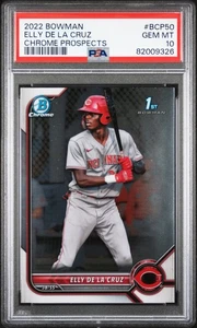 2022 Bowman Chrome Prospects #BCP50 Elly De La Cruz Chrome Prospects PSA 10 - Picture 1 of 2