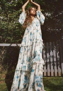 SPELL & THE GYPSY Dress Size S Rose Garden Gown Maxi Floral Whimsy Cottagecore - Bild 1 von 24