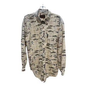 Magellan Sportswear Shirt Men's Large Button Down Bass Fishing AOP Long Sleeve - Picture 1 of 7