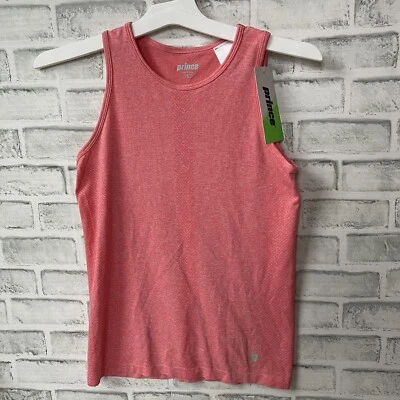 NUEVO CON ETIQUETAS PRINCE TENNIS TANQUE SIN COSTURAS CORAL PEQUEÑO Foto 1 de 4