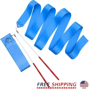 Rhythmic Dance Ribbons 2pcs W/ Wands Gymnastics Training Twirling Streamers New - Picture 1 of 8