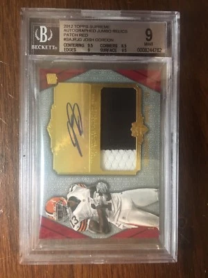 Josh Gordon RC Topps Supreme Auto Patch (TRUE) 1/1 BGS 9 with 10 AUTO Chiefs - Image 1 of 3