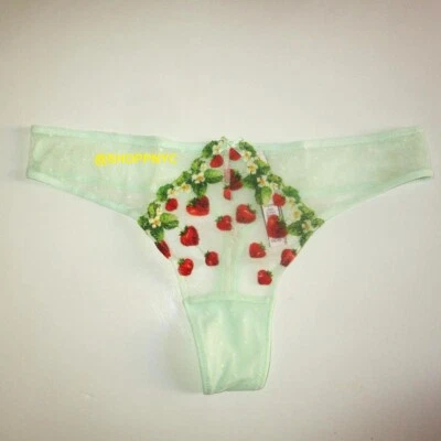 Tanga Victoria Secret Dream Angels bordada fresa panty talla S M $34 Foto 1 de 4