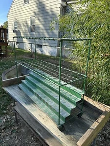 Antique 1930s Rolling Shelf Rack Cast Iron Display Shop Industrial Flower Cart - Picture 1 of 8