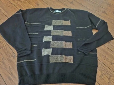 Bachrach Sweater COOGI style Chunky 3d Knit Gray Brown Black Size X-Large — 第 1/3 张图片