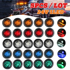 5x-20x 24V RUNDE LED Seitenmarkierungsleuchte Kontrollleuchte LKW Anhänger Wohnwagen Van - Bild 1 von 24