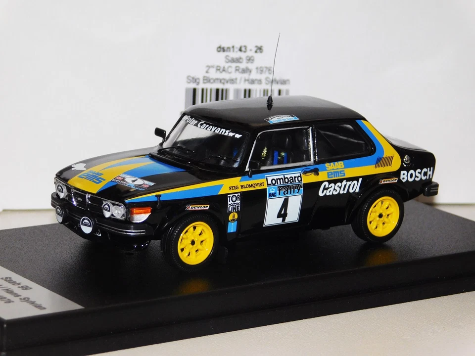 SAAB 99 TURBO #4 BLOMQVIST 2nd RAC RALLY 1976 TROFEU LIM. DSN1:43-26 1:43 - Image 1 of 1