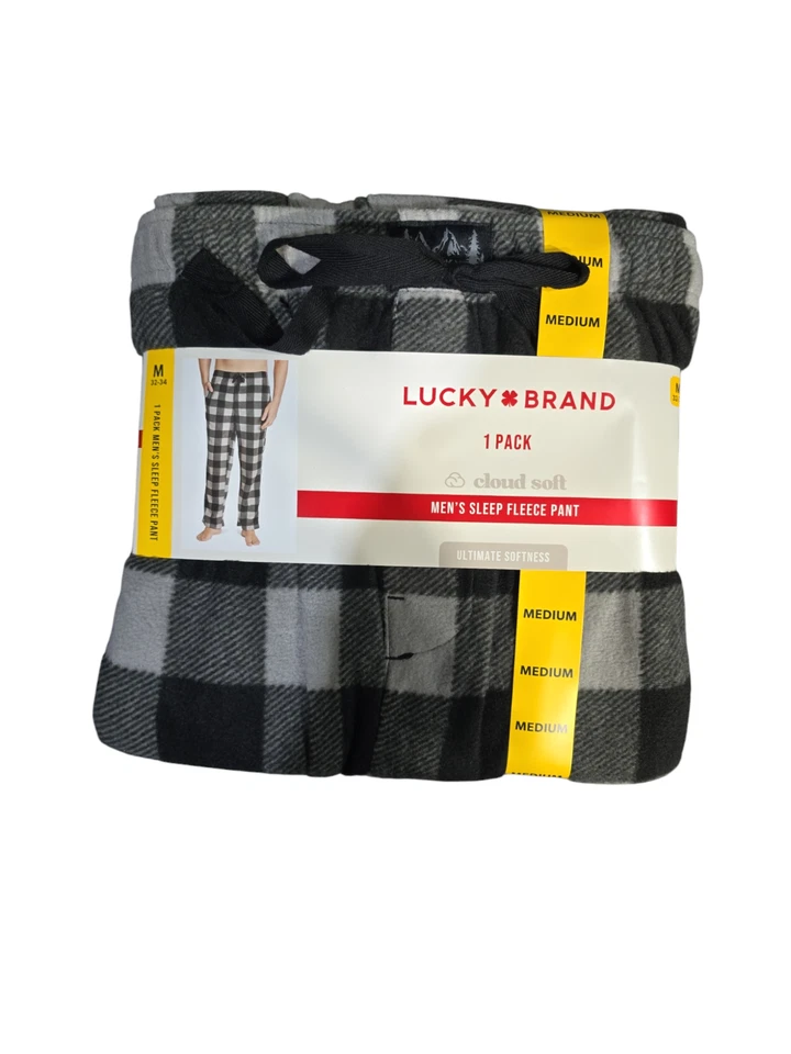 Lucky Brand Men's Sleep Fleece Pant, Gray/Black, Medium - Image 1 of 1