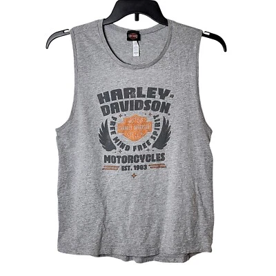 HARLEY DAVIDSON REGATA FEMININA CINZA MISTURA DE ALGODÃO GG *FUNCIONA PEQUENA* - Imagem 1 de 4