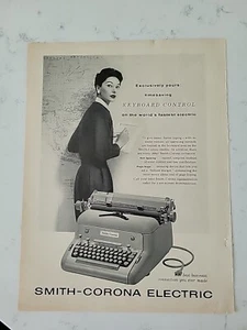 1957 Smith Corona electric typewriter Keyboard control secretary vintage Ad - Picture 1 of 1