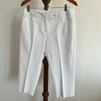 Pantalones de mezclilla para mujer Dressbarn talla 12 blancos rectos Foto 1 de 4
