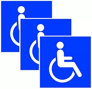 3x Aufkleber Schild Rollstuhl Rollstuhlfahrer Behinderten Hinweis Warnaufkleber - Bild 1 von 2