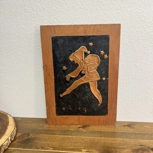 Scandinavian Tradition (Julenisse/Tomte) Elf Like Santa Copper in Wood Wall Art - Picture 1 of 11