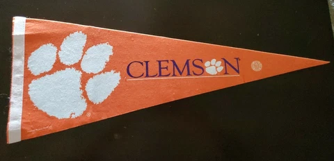 Clemson Tigers Pennants. Big 12" x 30". Made in USA..throwback Cover