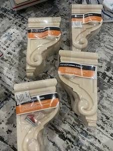 4 x Hartholz Kragsteine ~ Regalträger unvollendet + Hardware 9,5" x 5,5" x 4,5" - Bild 1 von 8