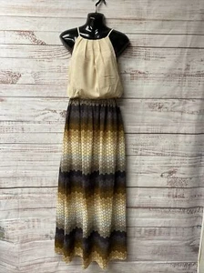 umgee small boho maxi dress patterned skirt/beige top WD-18 - Picture 1 of 7