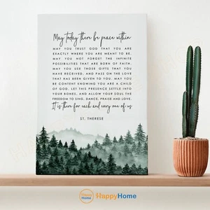 St.Therese Quote Wall Art May Today There Be Peace Within Prayer Sign Print-PB86 - Picture 1 of 17